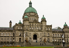 The historic parliament buildings in Victoria, British Columbia