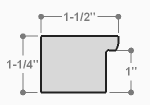 This heavy frame features simple, straight edges and a red-brown finish with wood grain details. 

Protruding 1.25 "es, a distinct division is achieved between art and wall. The deep rabbet also provides shadow box properties.

1.5 " width: ideal for medium size images.  The simple, classic nature of this frame, and it